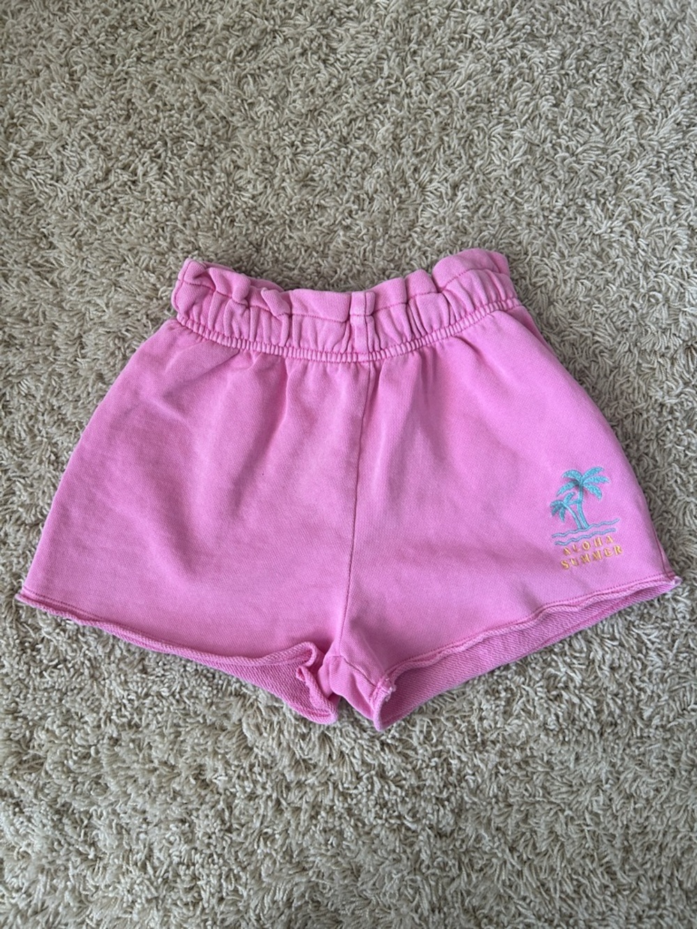 Zara Kids Lounge Shorts with Palm Tree Embroidery Size 10